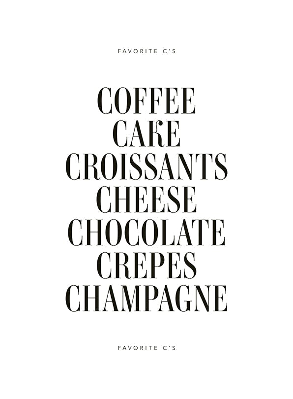 Favorite C's Poster (30x40 cm)-Poster