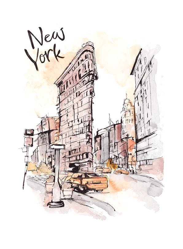 Painted New York Affiche (30x40 cm)