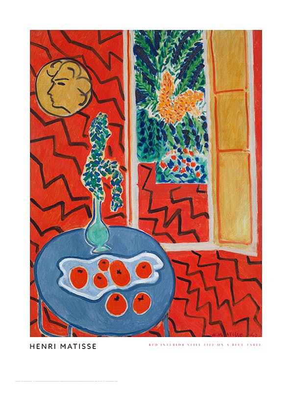 Prints - Matisse - Red Interior, Still Life on a Blue Table Print (50x70 cm) - Matisse art prints