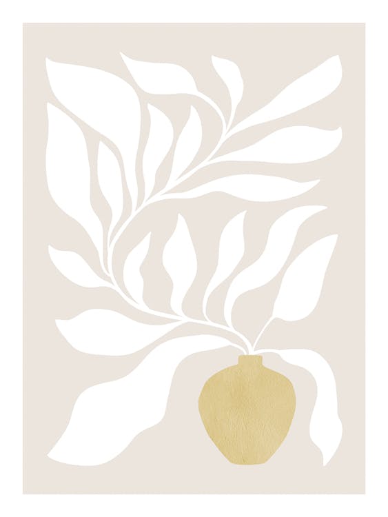 White Botanical Poster 0