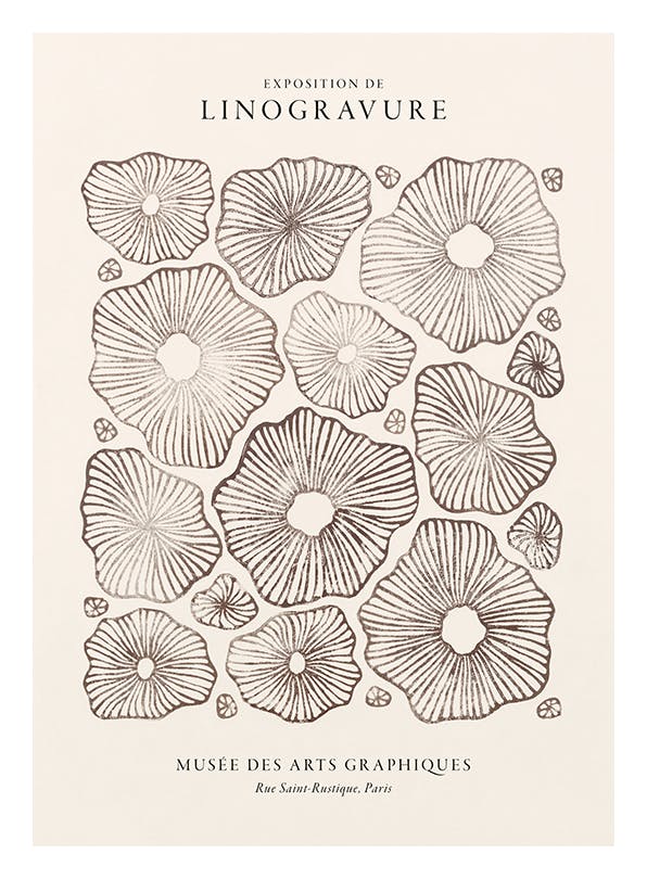 Linocut Exhibition Affiche (21x30 cm)
