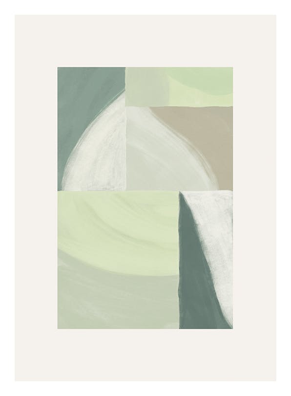 Green Color Blocks Print (70x100 cm)