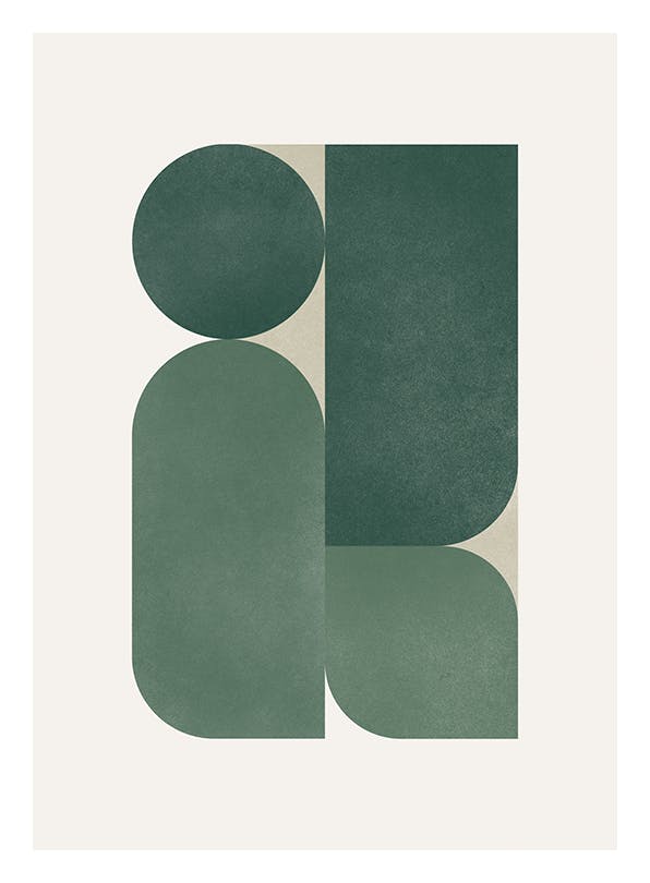 Green Graphic Shapes Plakat (21x30 cm)