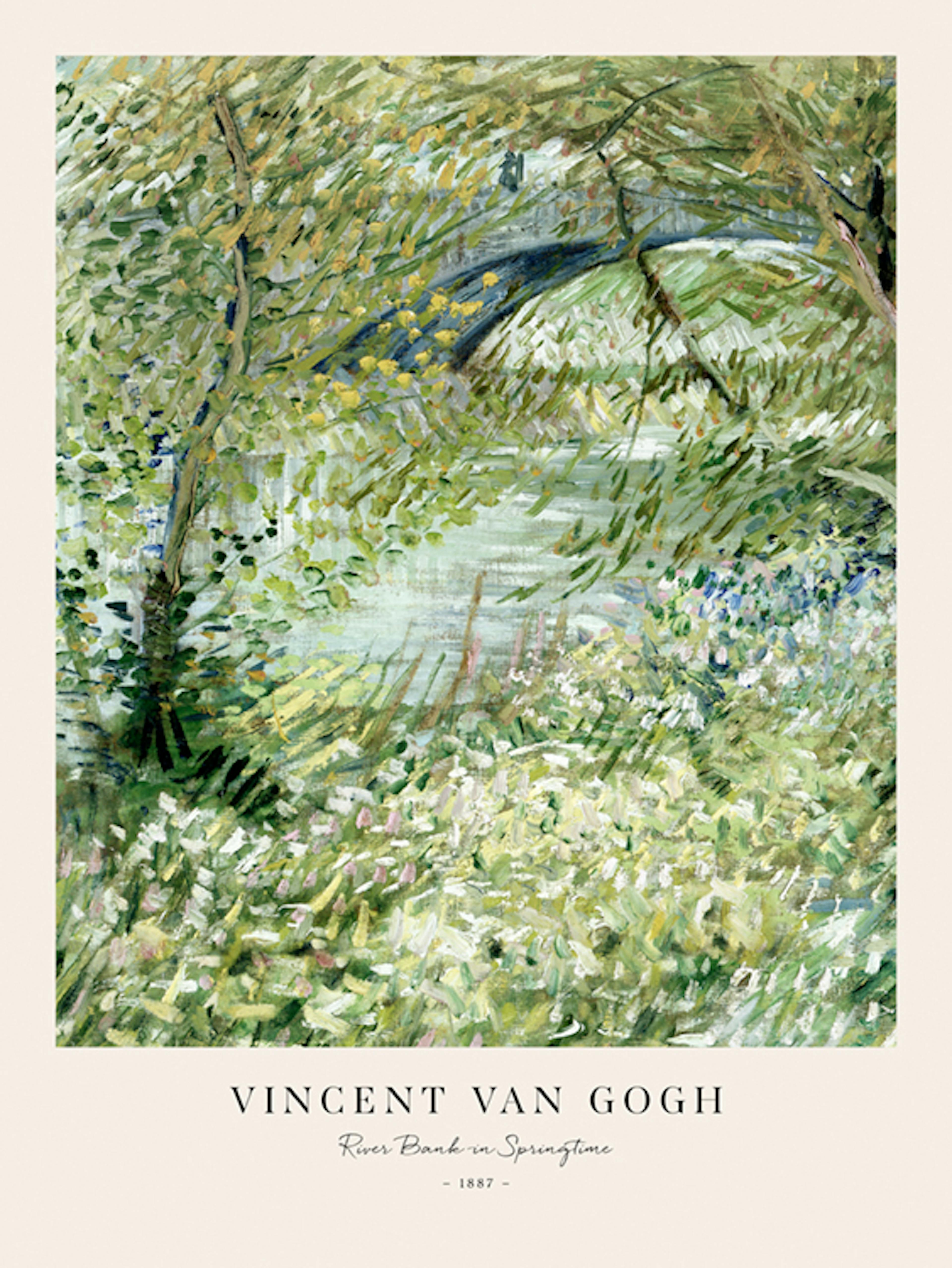 Van Gogh - River Bank in Springtime Poster 0