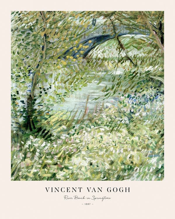 Van Gogh - River Bank in Springtime Poster 0