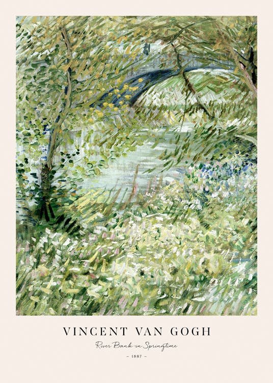 Van Gogh - River Bank in Springtime Plakát 0