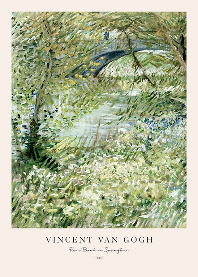 Van Gogh River Bank in Springtime Poster