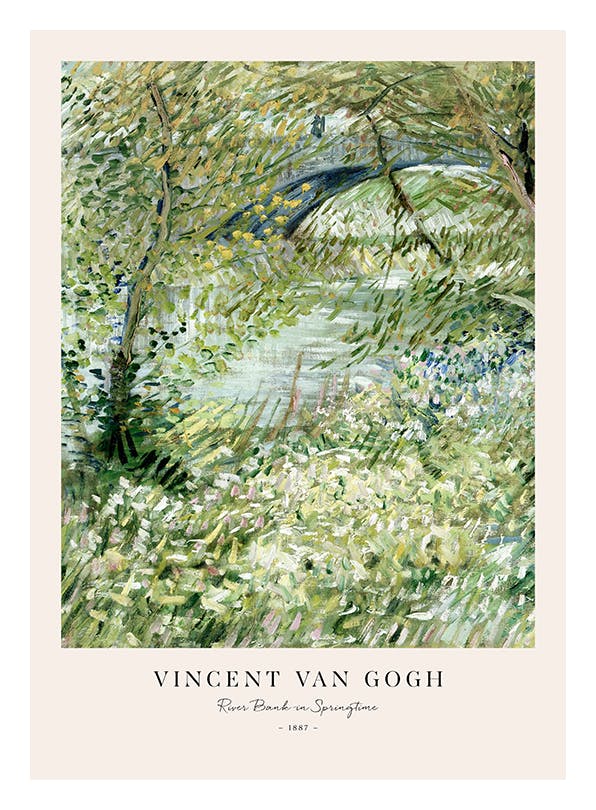 Van Gogh - River Bank in Springtime Poster (21x30 cm)