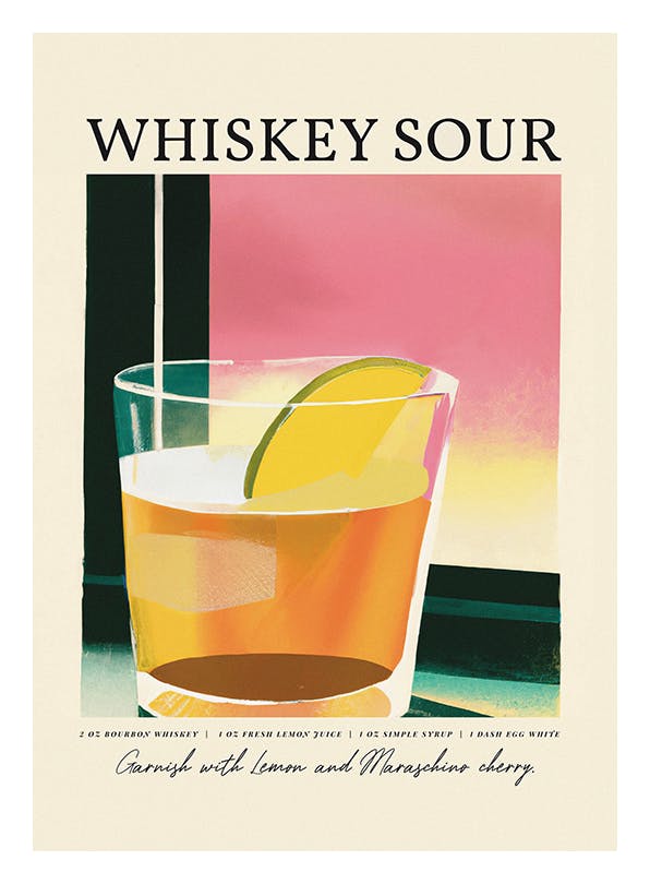 Whiskey Sour Sunset Affiche (21x30 cm)