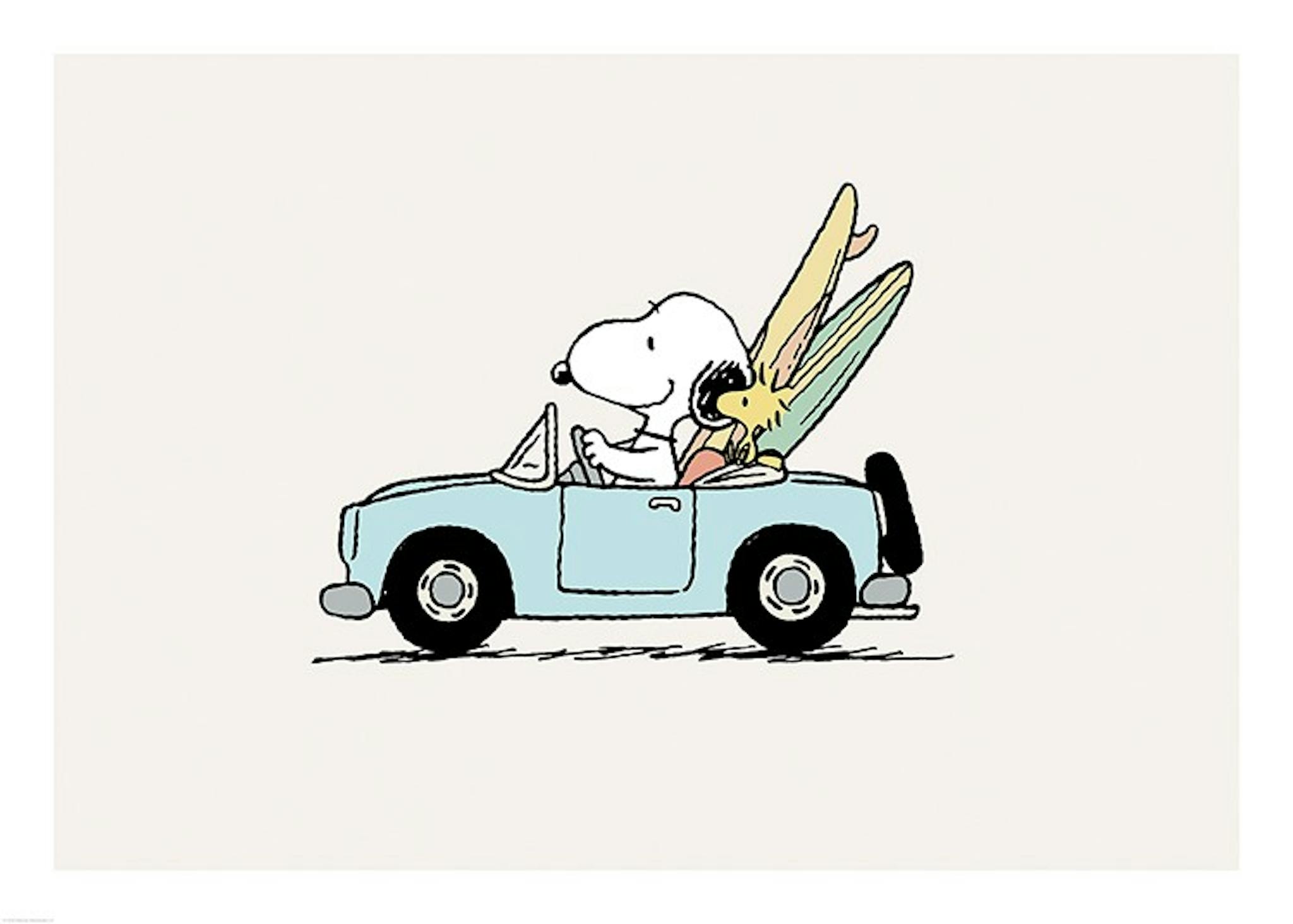 Snoopy Driving Affiche