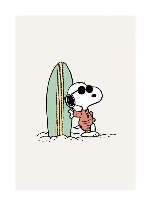 Prints - Snoopy Surfboard Print (50x70 cm) - Snoopy