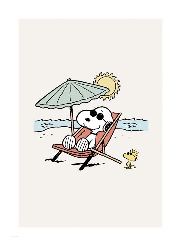 Snoopy on the Beach Poster (30x40 cm)- Snoopy