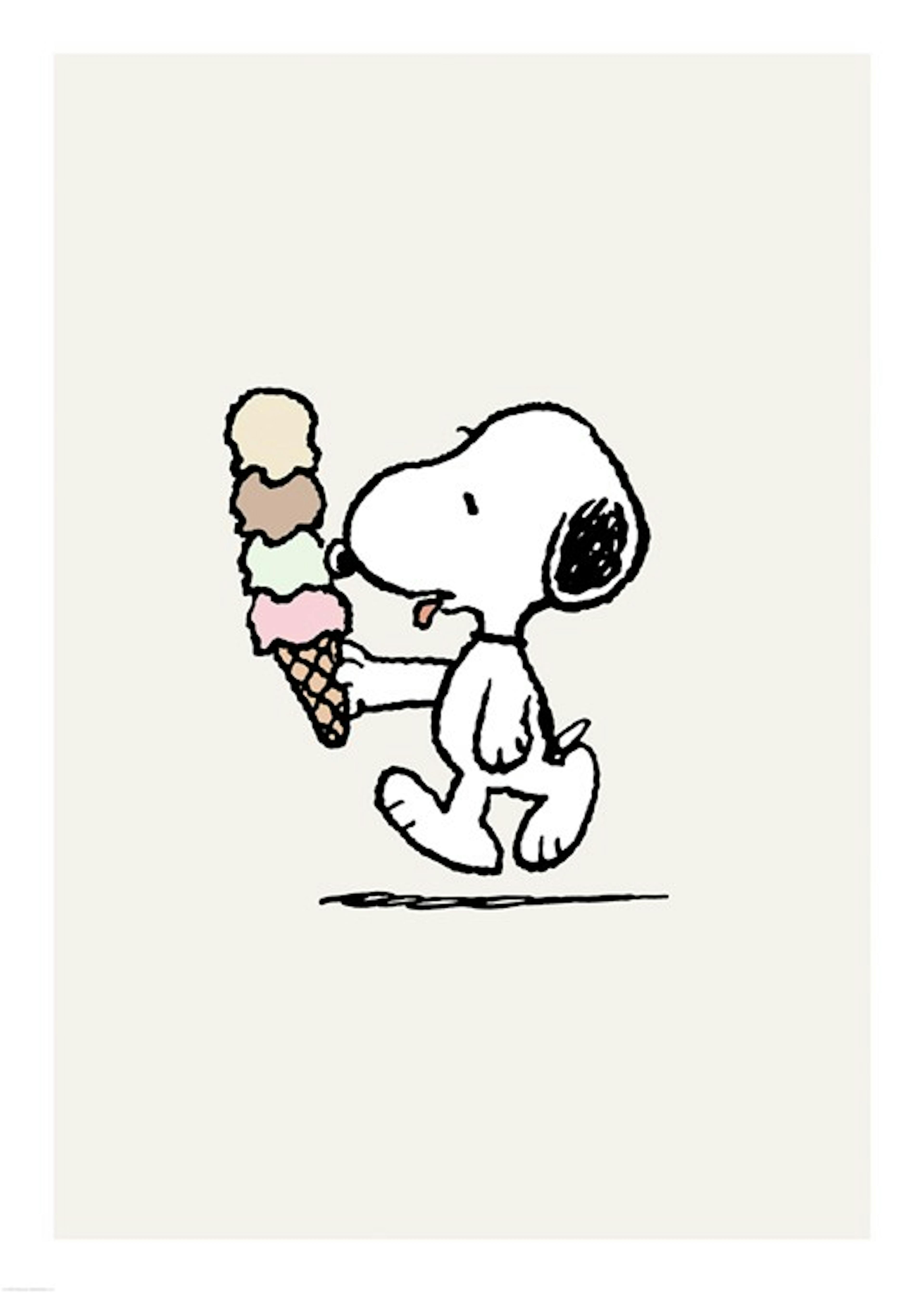 Snoopy Eating Ice Cream Plagát 0