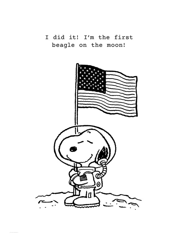 Prints - Snoopy on the Moon Print (50x70 cm) - Snoopy
