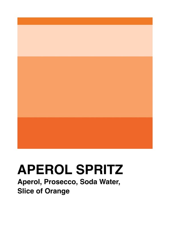 Prints - Graphic Aperol Spritz Print (21x30 cm) - Wine and cocktails posters