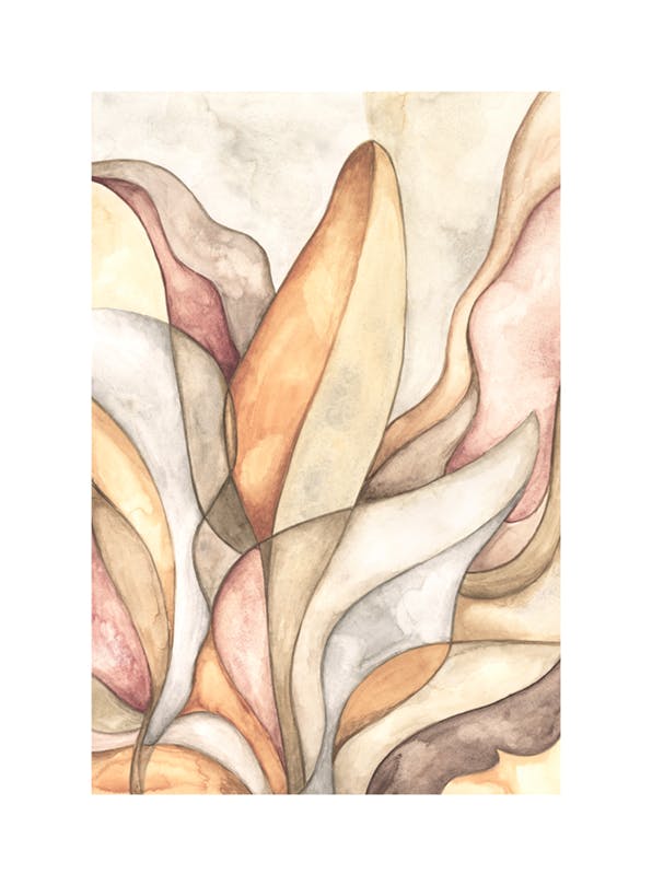 Botanical Shapes No2 Plakat (50x70 cm)- Obrazy akwarelowe