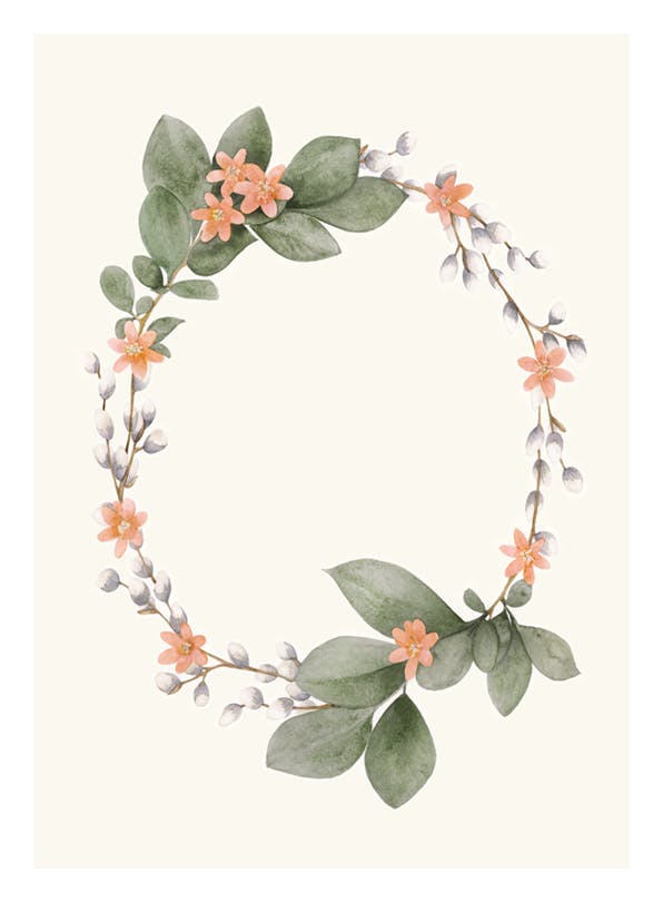 Watercolor Wreath Print (30x40 cm)