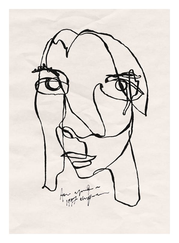Portrait Sketch No2 Poster (30x40 cm) - Line Art