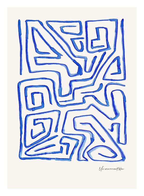 Prints - Un Ornament Bleu Print (50x70 cm) - Abstract art prints