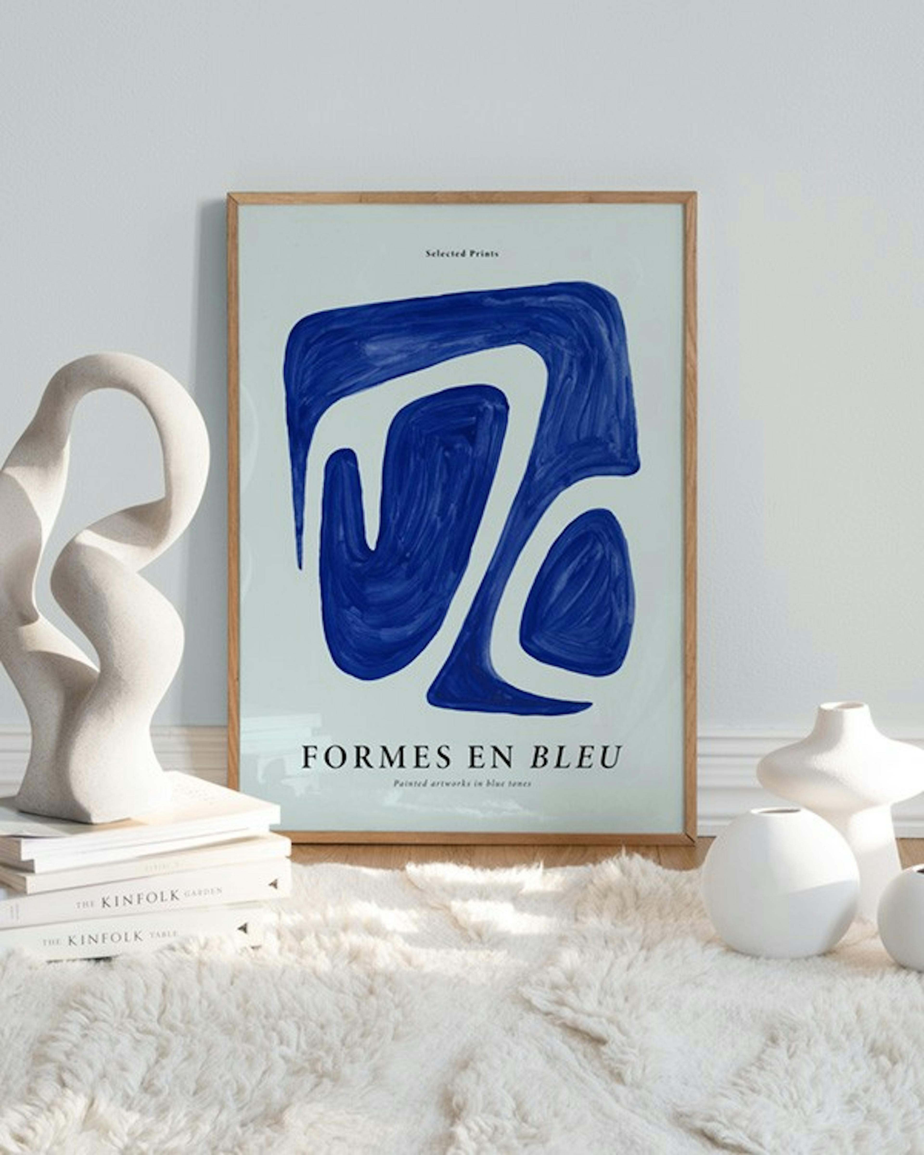 Formes en Bleu No2 Affiche