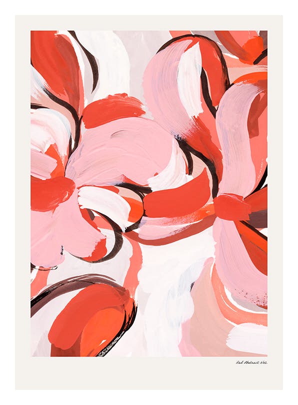 Red Abstract No2 Affiche (50x70 cm) - Affiches de peintures