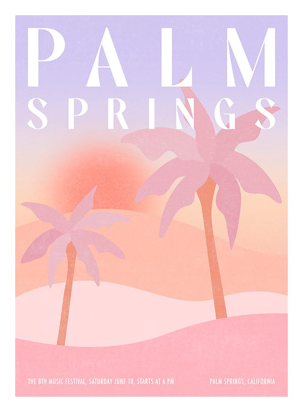 Palm Springs Festival Plakat (21x30 cm)- Grafiki