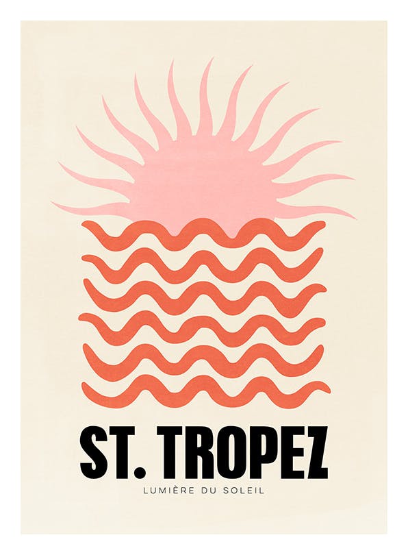 Graphic St Tropez Affiche (21x30 cm) - Affiches art graphique