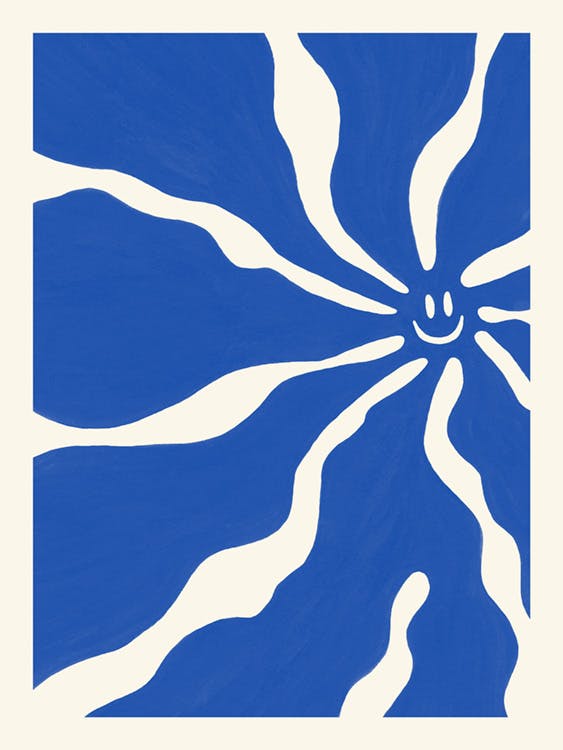 Happy Blue Flower Plakát 0