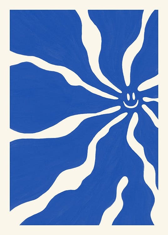 Happy Blue Flower Poster 0