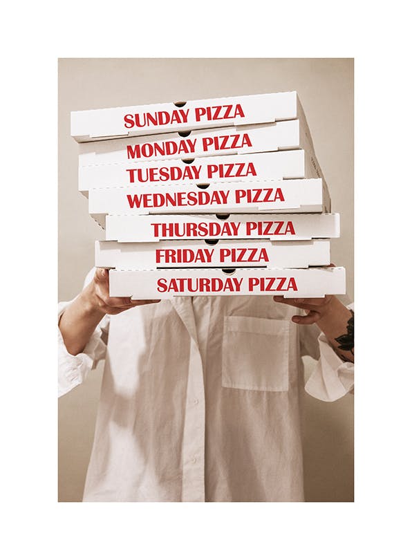 Pizza All Week Poster (50x70 cm) -  Bilder für die Küche