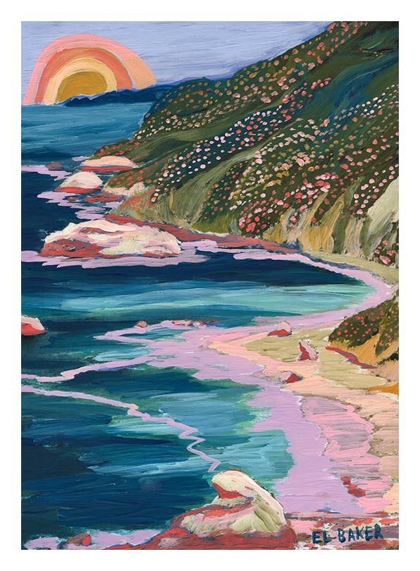 Prints - Eleanor Baker - Big Sur Postcard Print (30x40 cm) - Paintings