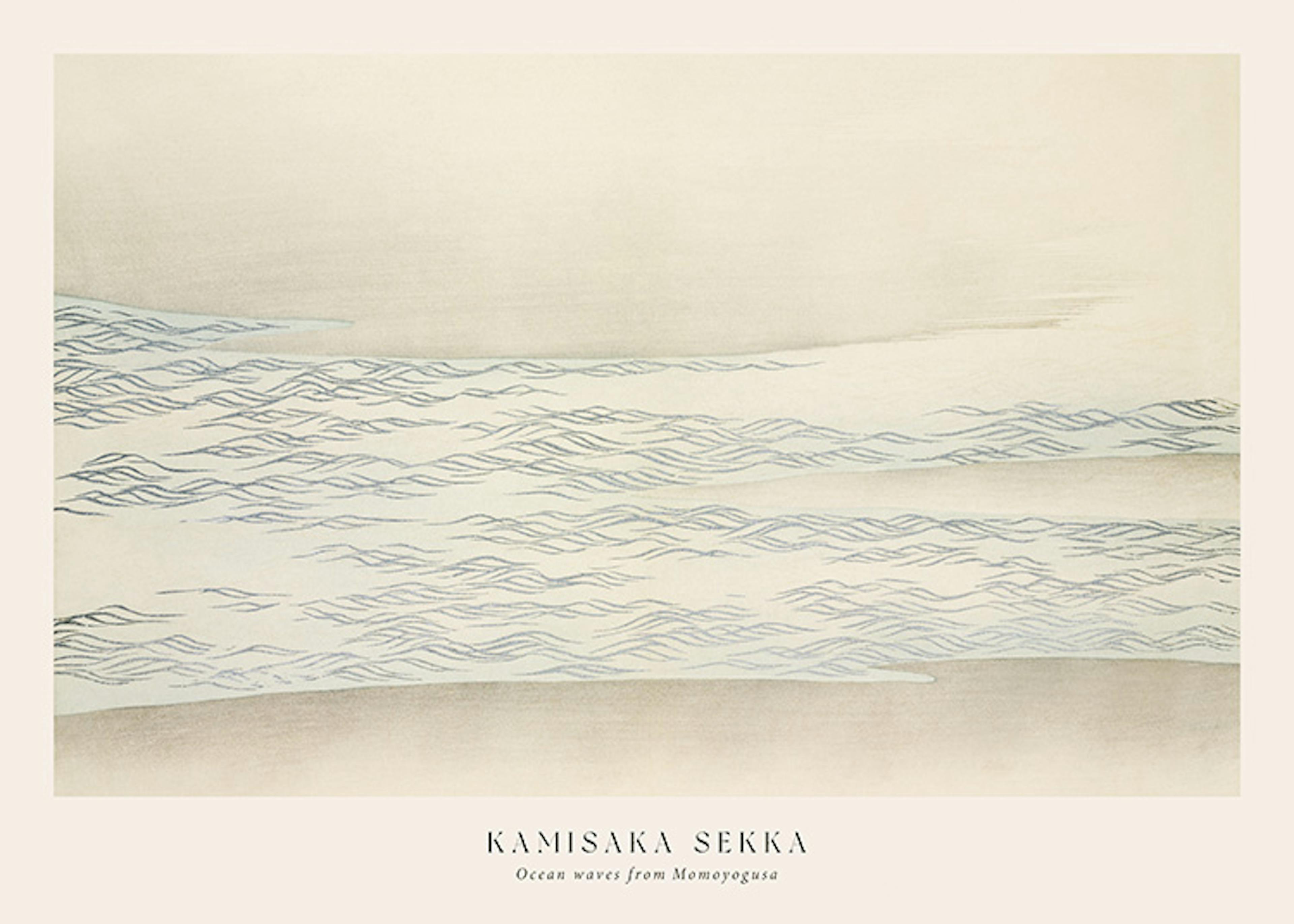 Kamisaka Sekka - Ocean Waves From Momoyogusa Plagát 0