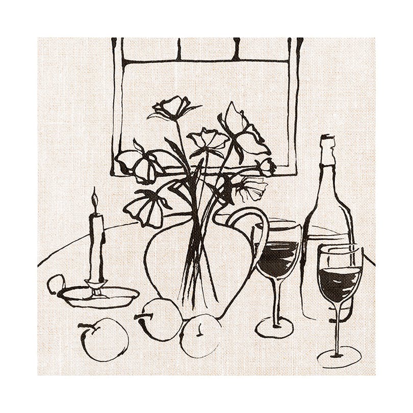 Après le Dîner Affiche (50x50 cm) - Affiches de vins & cocktails