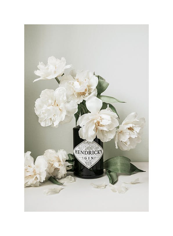 Flowers and Gin Plakat (21x30 cm)- Plakaty z kwiatami