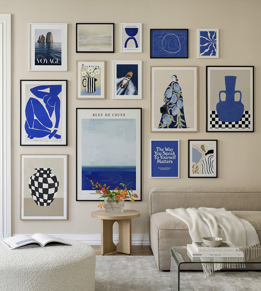 Fifty Shades Of Blue gallery wall