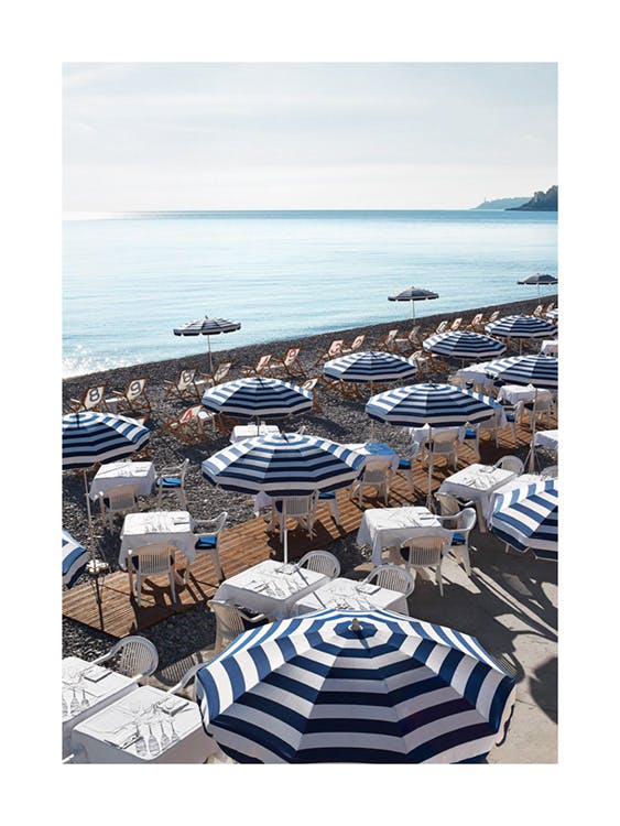 Striped Beach Umbrellas Juliste 0