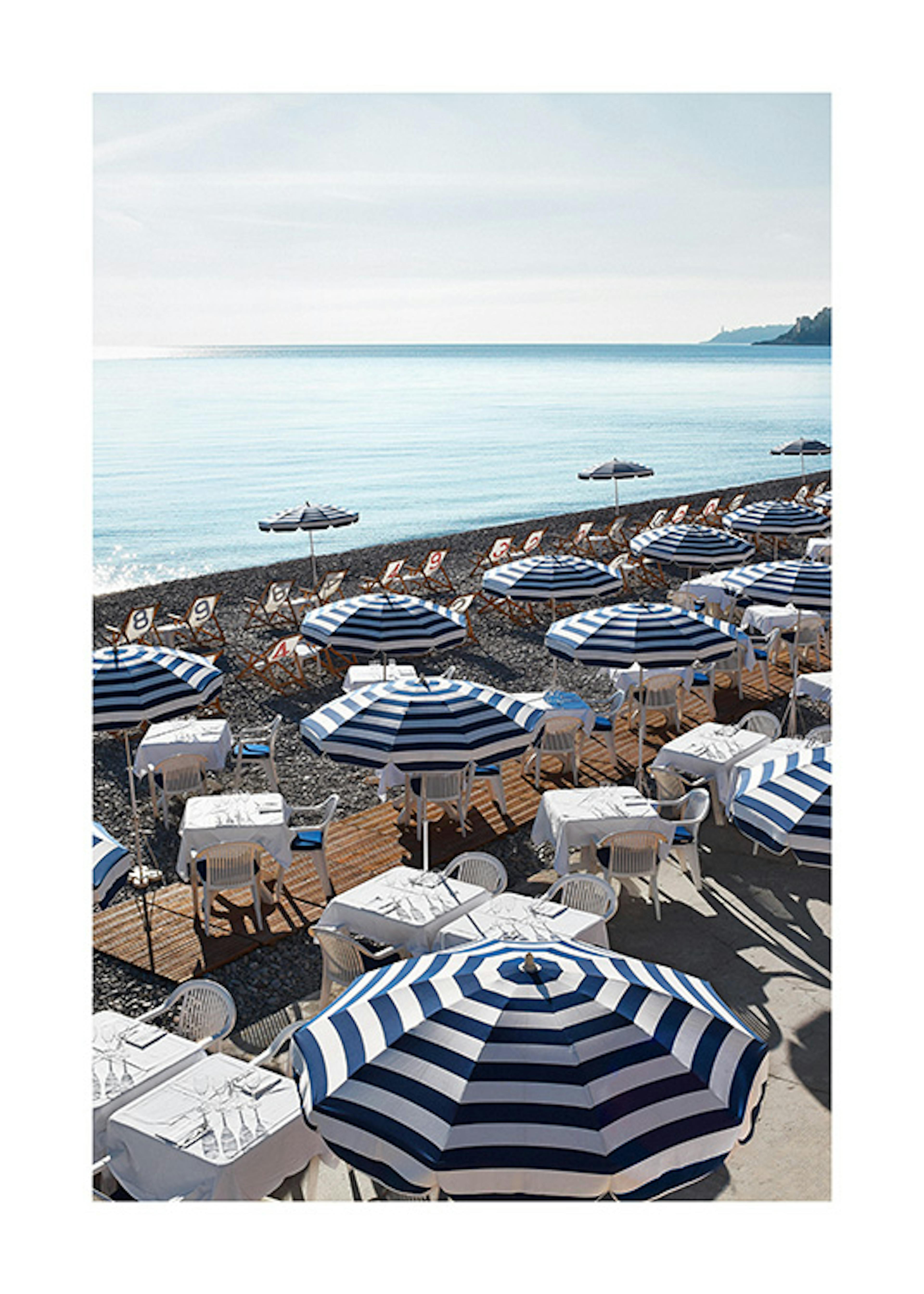 Striped Beach Umbrellas Plakát