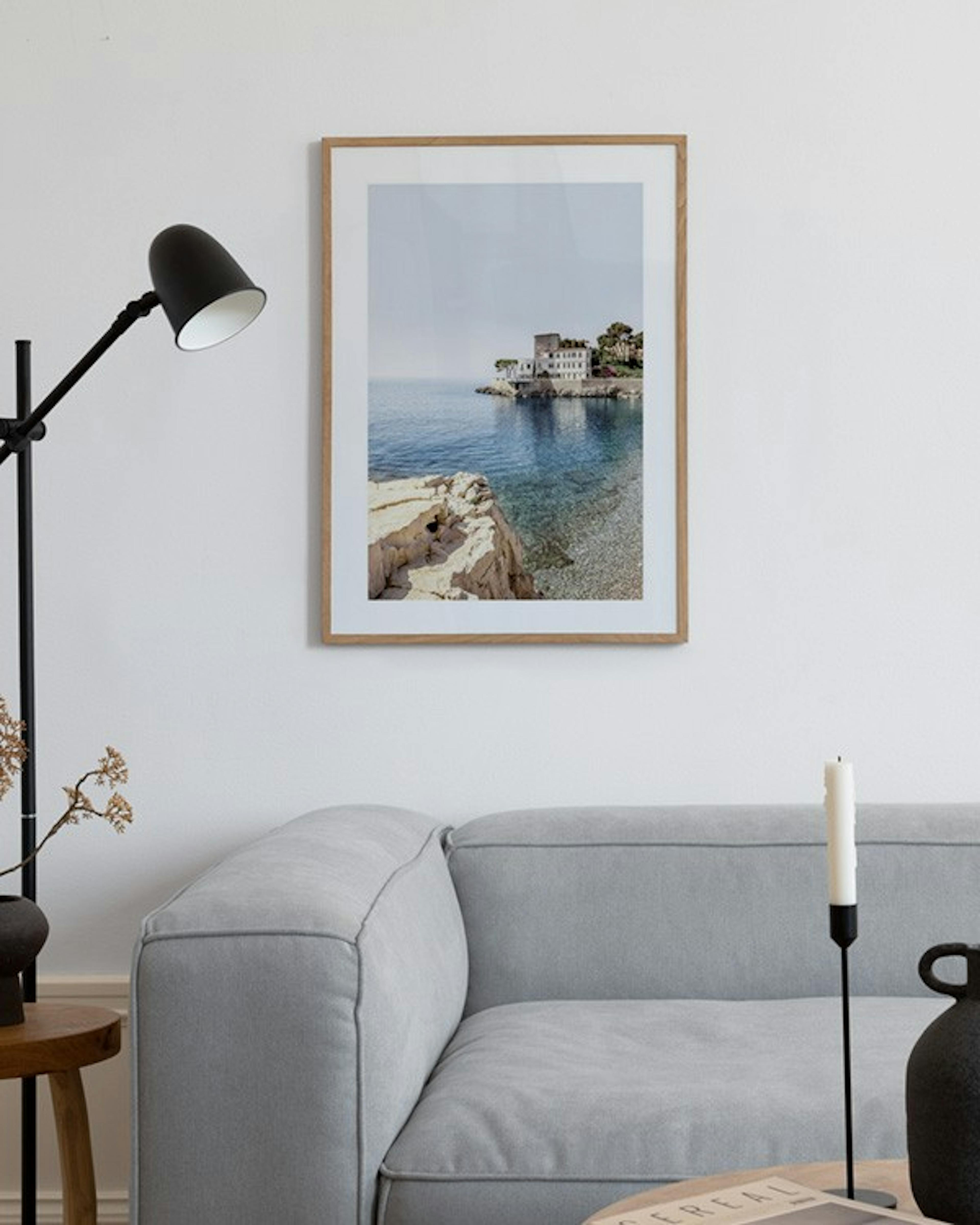 Beach and Villa View Poster