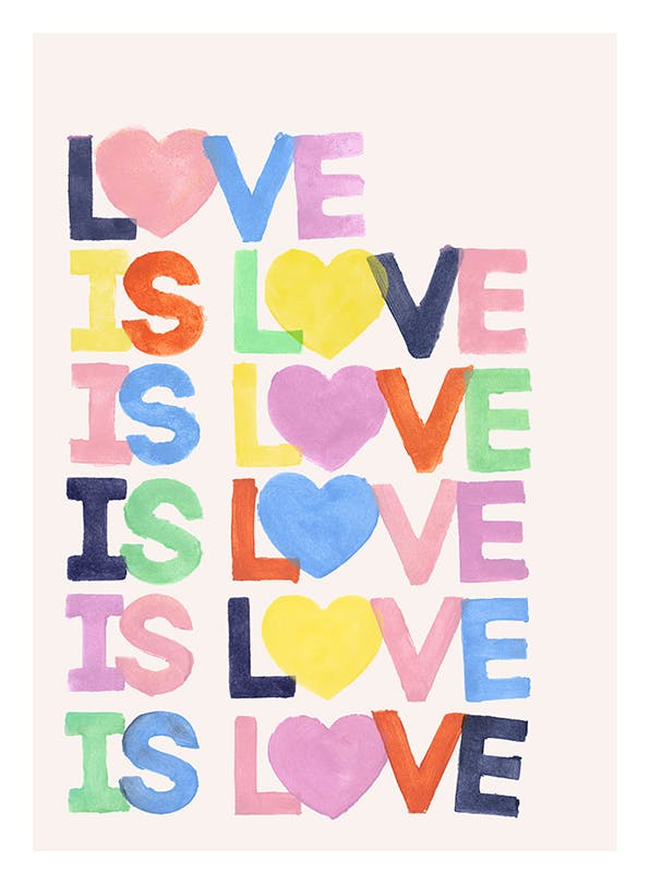 Love Is Plakat (50x70 cm)- Obrazy z cytatami