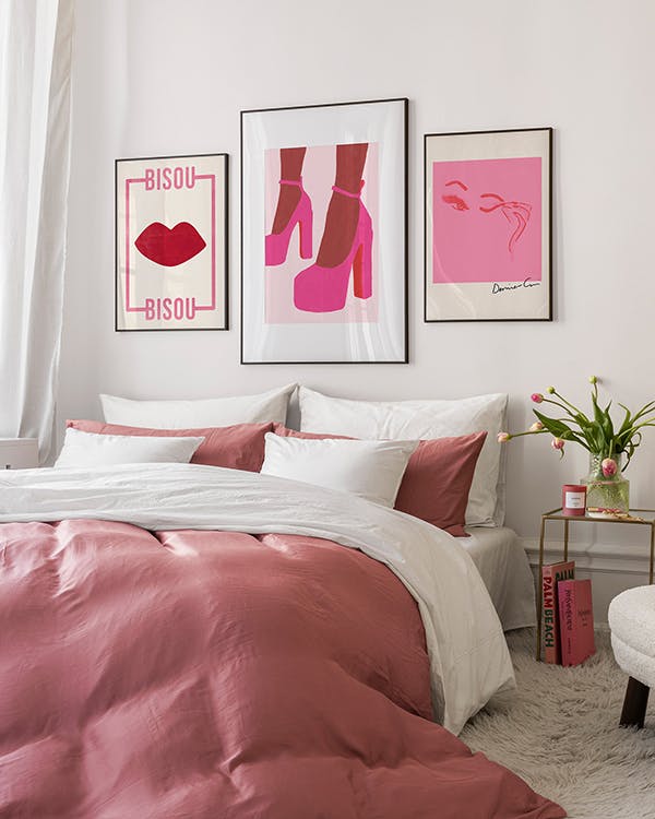 Think Pink gallery wall