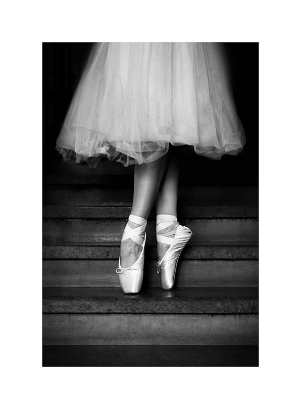 Ballet Shoes Affiche (50x70 cm) - Tableaux photos noir et blanc