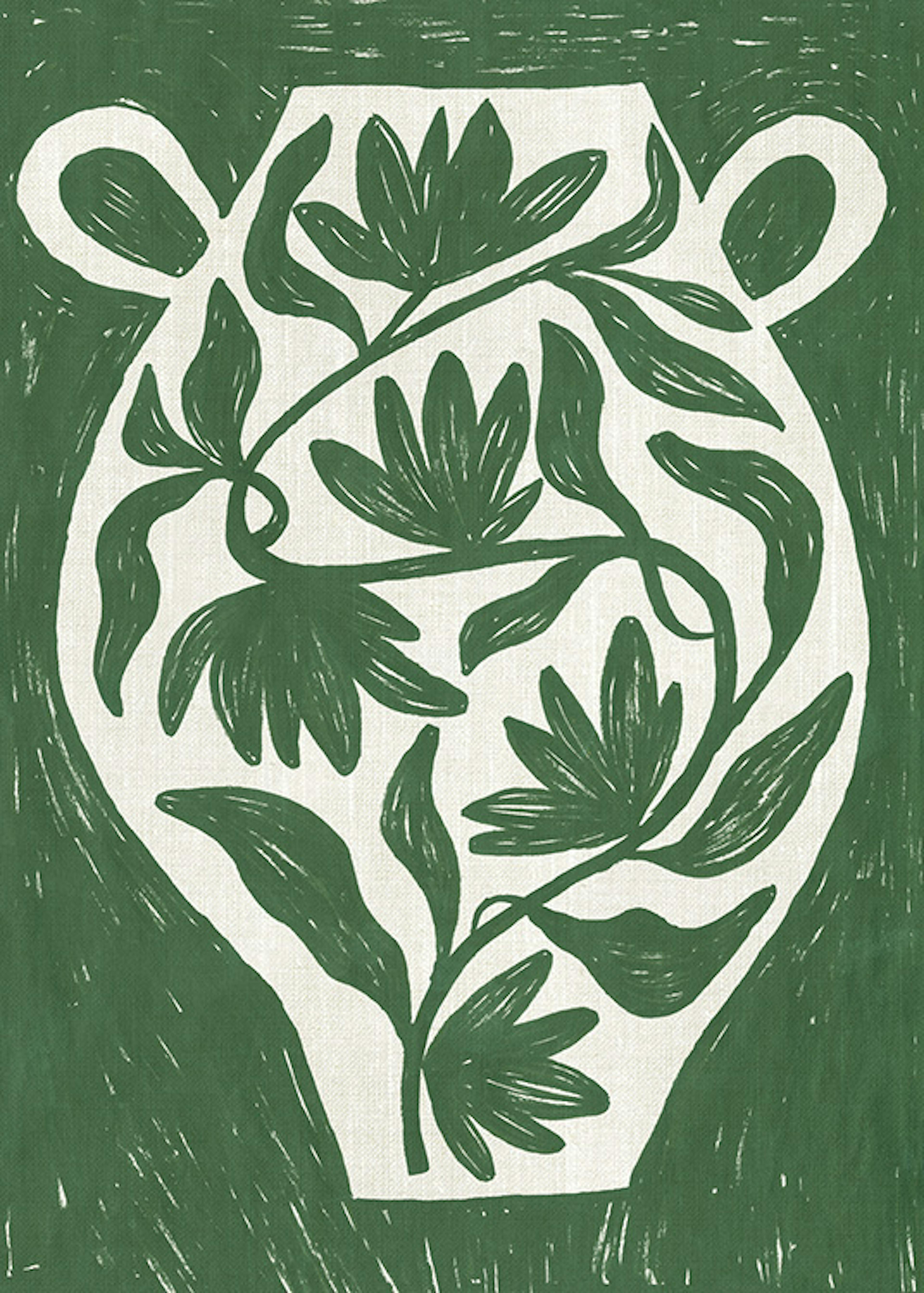 Green Botanical Vase Poster