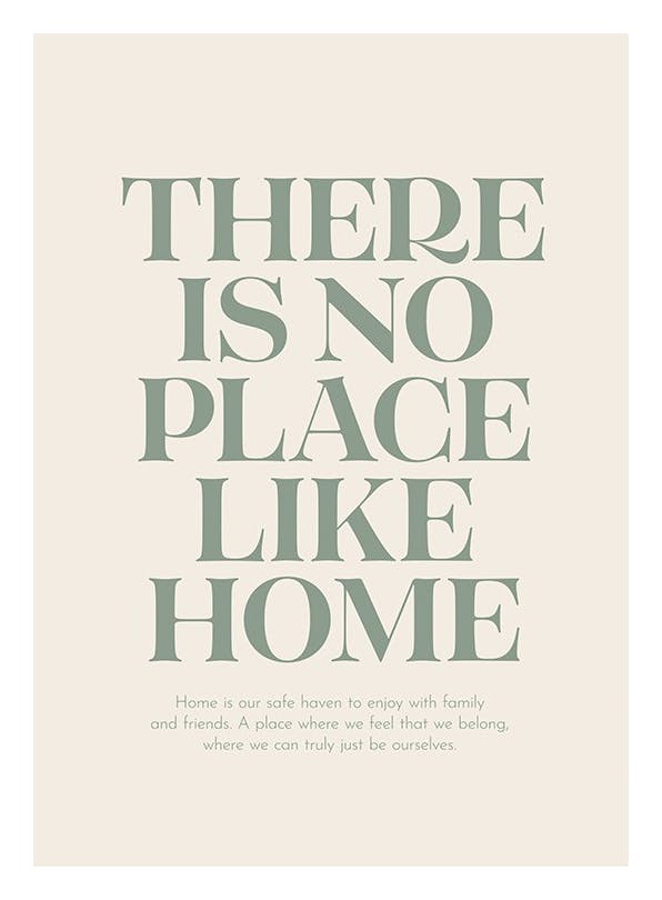 No Place Like Home Plakat (21x30 cm)- Plakaty z napisami