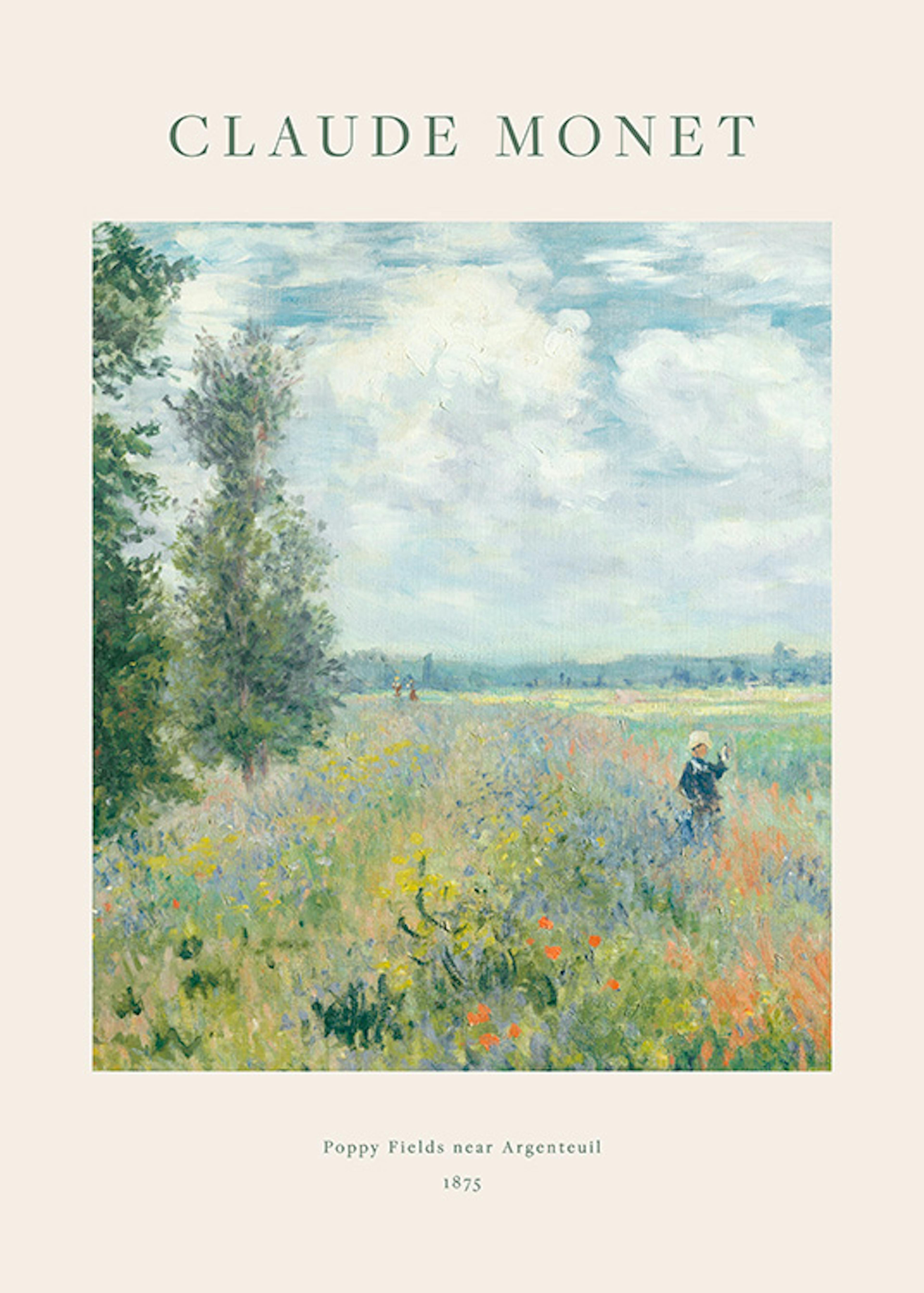 Monet - Poppy Fields near Argenteuil Plakat 0