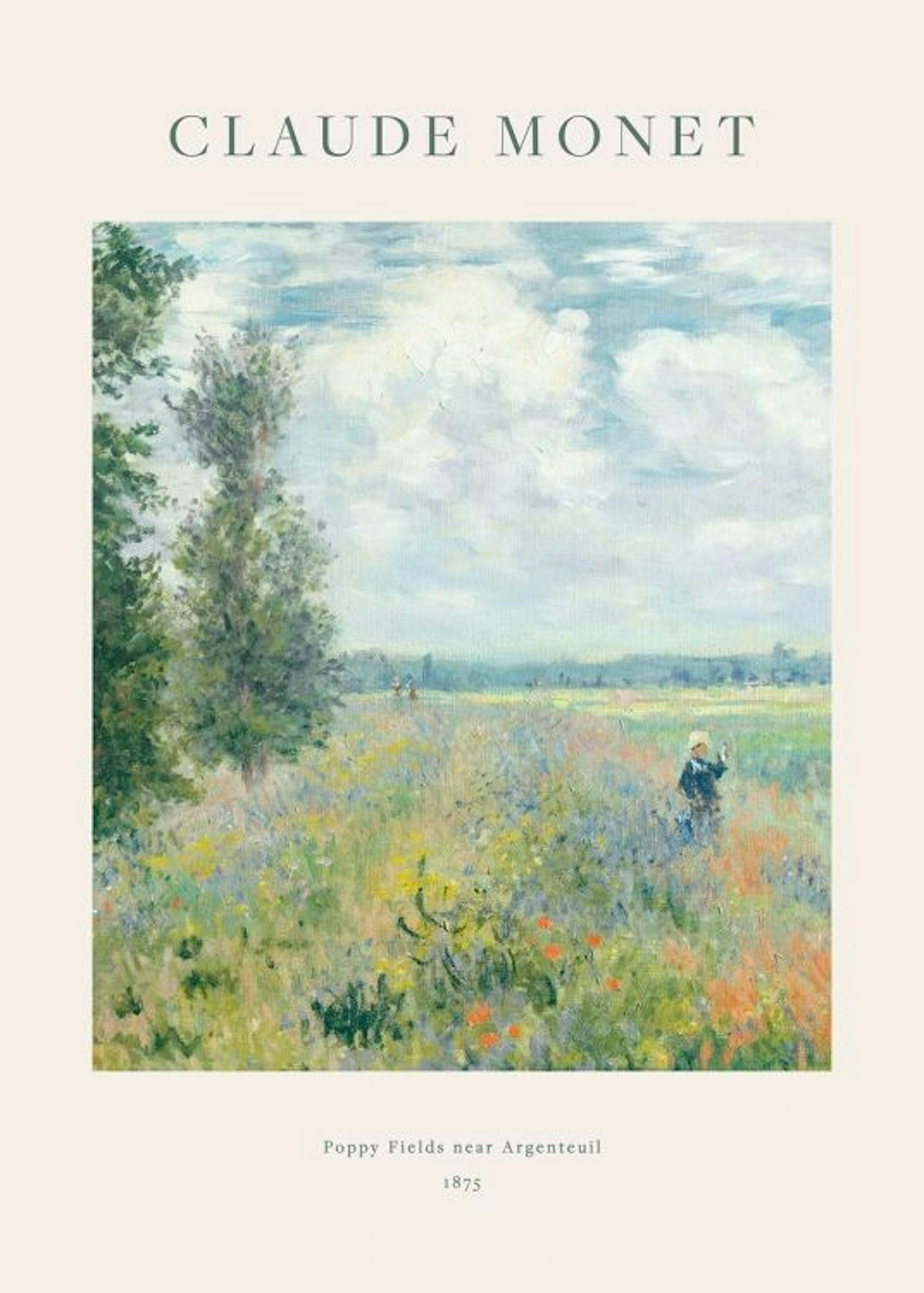 Monet - Poppy Fields near Argenteuil Plagát 0