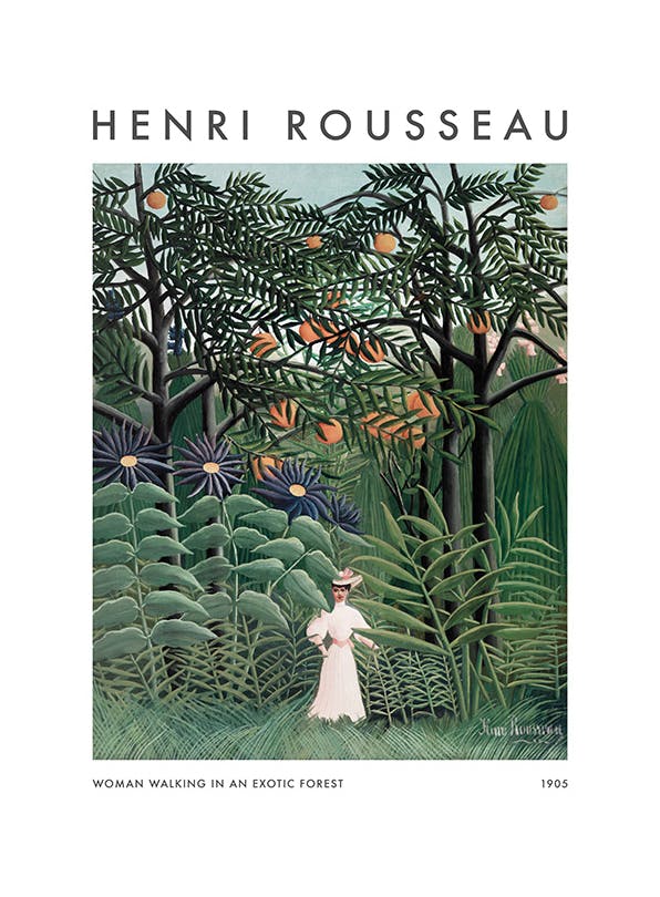Rousseau - Woman Walking in an Exotic Forest Poster (30x40 cm)