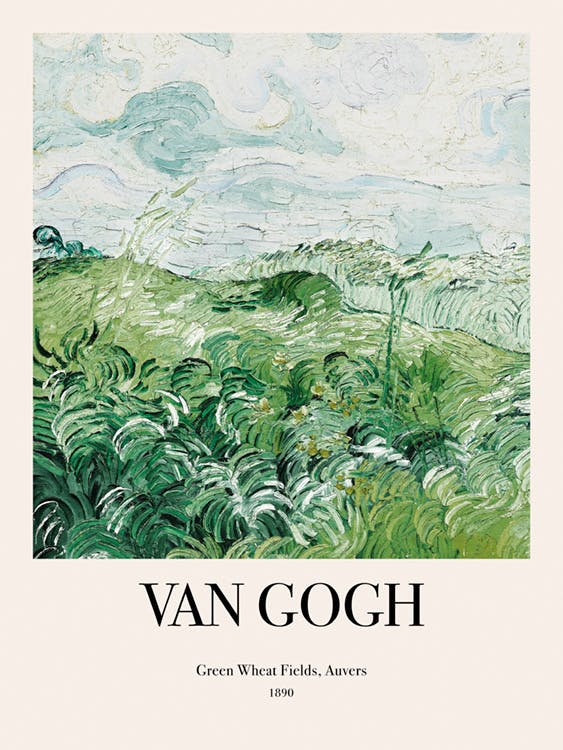 Van Gogh - Green Wheat Fields, Auvers No2 Plagát 0