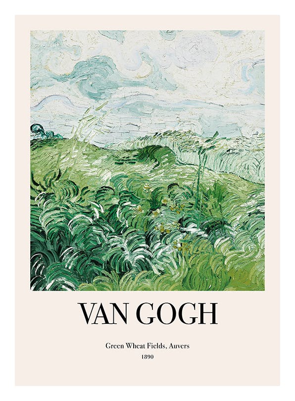 Van Gogh - Green Wheat Fields, Auvers No2 Poster (50x70 cm) - Van Gogh Poster