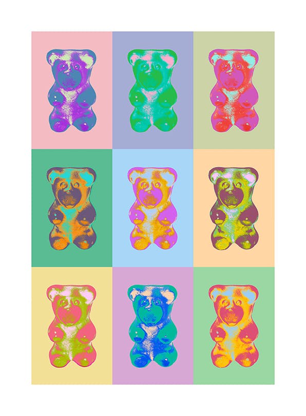 Pop Art Gummy Bear No2 Poster (50x70 cm) - Bestseller