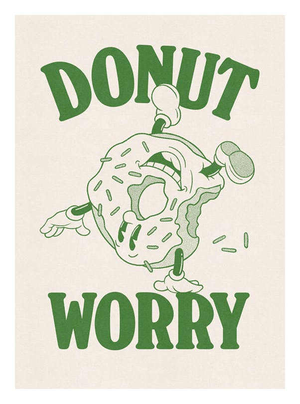 Donut Worry Plakat (50x70 cm)- Plakaty retro